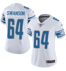 Women's Nike Detroit Lions #64 Travis Swanson Elite White NFL Jersey
