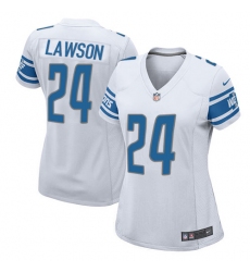 Women's Nike Detroit Lions #24 Nevin Lawson Game White NFL Jersey