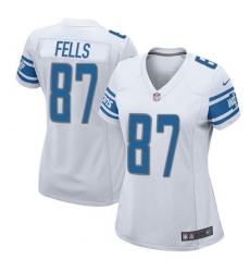Women's Nike Detroit Lions #87 Darren Fells Game White NFL Jersey