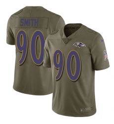 Men's Nike Baltimore Ravens #90 Za'Darius Smith Limited Olive 2017 Salute to Service NFL Jersey