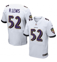 Men's Nike Baltimore Ravens #52 Ray Lewis Elite White NFL Jersey
