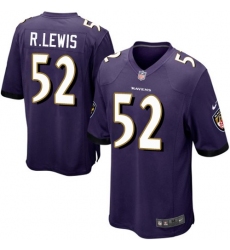 Youth Nike Baltimore Ravens #52 Ray Lewis Game Purple Team Color NFL Jersey