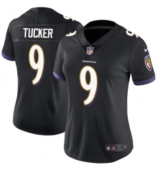 Women's Nike Baltimore Ravens #9 Justin Tucker Elite Black Alternate NFL Jersey