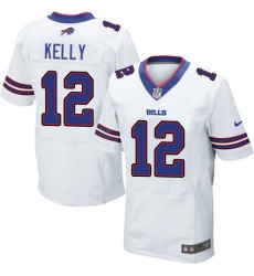 Men's Nike Buffalo Bills #12 Jim Kelly Elite White NFL Jersey