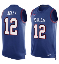 Men's Nike Buffalo Bills #12 Jim Kelly Limited Royal Blue Player Name & Number Tank Top NFL Jersey