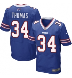 Men's Nike Buffalo Bills #34 Thurman Thomas Elite Royal Blue Team Color NFL Jersey