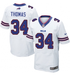 Men's Nike Buffalo Bills #34 Thurman Thomas Elite White NFL Jersey