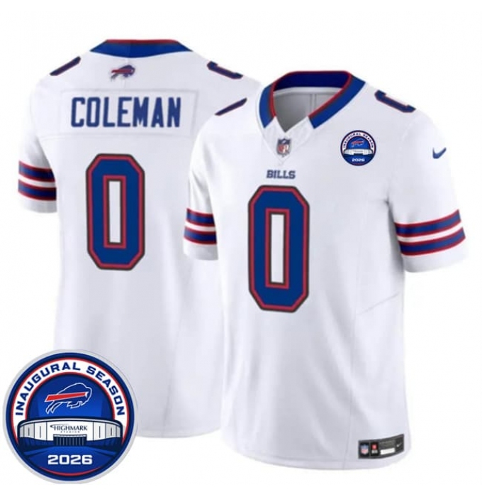 Men's Buffalo Bills #0 Keon Coleman White F.U.S.E. 2026 Inaugural Season at Highmark Stadium Football Stitched Jersey