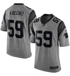 Men's Nike Carolina Panthers #59 Luke Kuechly Limited Gray Gridiron NFL Jersey