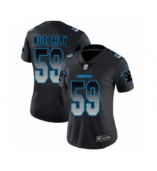 Women's Carolina Panthers #59 Luke Kuechly Limited Black Smoke Fashion Football Jersey