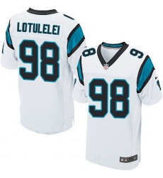 Men's Nike Carolina Panthers #98 Star Lotulelei Elite White NFL Jersey