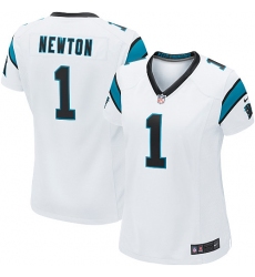 Women's Nike Carolina Panthers #1 Cam Newton Game White NFL Jersey