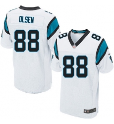 Men's Nike Carolina Panthers #88 Greg Olsen Elite White NFL Jersey