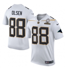 Men's Nike Carolina Panthers #88 Greg Olsen Elite White Team Rice 2016 Pro Bowl NFL Jersey