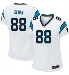 Women's Nike Carolina Panthers #88 Greg Olsen Game White NFL Jersey