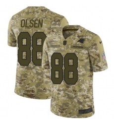 Youth Nike Carolina Panthers #88 Greg Olsen Limited Camo 2018 Salute to Service NFL Jersey