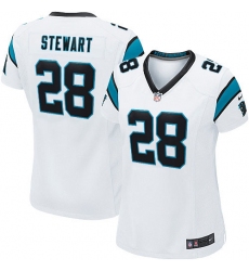 Women's Nike Carolina Panthers #28 Jonathan Stewart Game White NFL Jersey