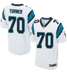 Men's Nike Carolina Panthers #70 Trai Turner Elite White NFL Jersey