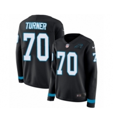 Women's Nike Carolina Panthers #70 Trai Turner Limited Black Therma Long Sleeve NFL Jersey