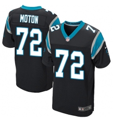 Men's Nike Carolina Panthers #72 Taylor Moton Elite Black Team Color NFL Jersey
