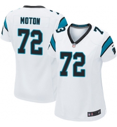 Women's Nike Carolina Panthers #72 Taylor Moton Game White NFL Jersey