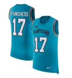 Men's Nike Carolina Panthers #17 Devin Funchess Limited Blue Rush Player Name & Number Tank Top NFL Jersey