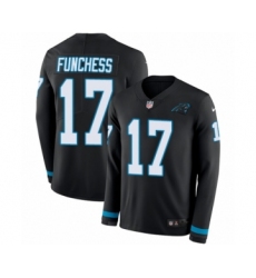 Youth Nike Carolina Panthers #17 Devin Funchess Limited Black Therma Long Sleeve NFL Jersey