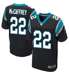 Men's Nike Carolina Panthers #22 Christian McCaffrey Elite Black Team Color NFL Jersey