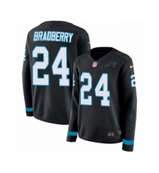 Women's Nike Carolina Panthers #24 James Bradberry Limited Black Therma Long Sleeve NFL Jersey