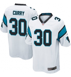 Men's Nike Carolina Panthers #30 Stephen Curry Game White NFL Jersey