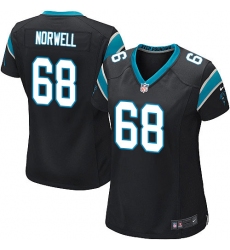 Women's Nike Carolina Panthers #68 Andrew Norwell Game Black Team Color NFL Jersey