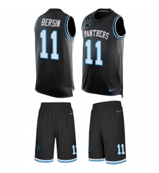 Men's Nike Carolina Panthers #11 Brenton Bersin Limited Black Tank Top Suit NFL Jersey