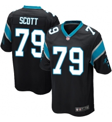 Men's Nike Carolina Panthers #79 Chris Scott Game Black Team Color NFL Jersey