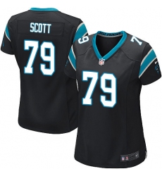 Women's Nike Carolina Panthers #79 Chris Scott Game Black Team Color NFL Jersey