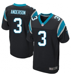 Men's Nike Carolina Panthers #3 Derek Anderson Elite Black Team Color NFL Jersey
