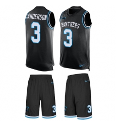 Men's Nike Carolina Panthers #3 Derek Anderson Limited Black Tank Top Suit NFL Jersey