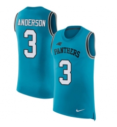 Men's Nike Carolina Panthers #3 Derek Anderson Limited Blue Rush Player Name & Number Tank Top NFL Jersey