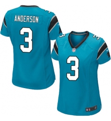 Women's Nike Carolina Panthers #3 Derek Anderson Game Blue Alternate NFL Jersey