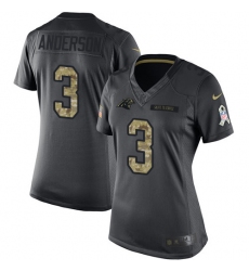 Women's Nike Carolina Panthers #3 Derek Anderson Limited Black 2016 Salute to Service NFL Jersey
