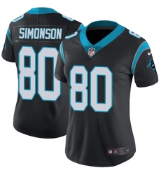 Women's Nike Carolina Panthers #80 Scott Simonson Elite Black Team Color NFL Jersey