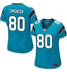 Women's Nike Carolina Panthers #80 Scott Simonson Game Blue Alternate NFL Jersey