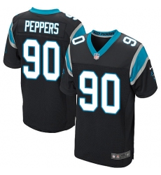Men's Nike Carolina Panthers #90 Julius Peppers Elite Black Team Color NFL Jersey