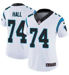 Women's Nike Carolina Panthers #74 Daeshon Hall Elite White NFL Jersey