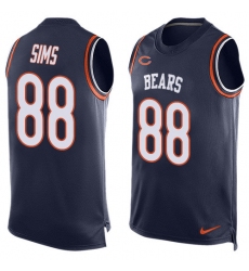 Men's Nike Chicago Bears #88 Dion Sims Limited Navy Blue Player Name & Number Tank Top NFL Jersey