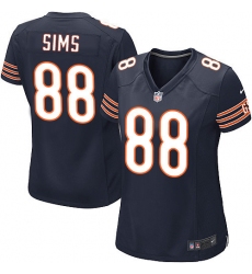 Women's Nike Chicago Bears #88 Dion Sims Game Navy Blue Team Color NFL Jersey