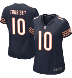 Women's Nike Chicago Bears #10 Mitchell Trubisky Game Navy Blue Team Color NFL Jersey