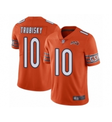 Youth Chicago Bears #10 Mitchell Trubisky Orange Alternate 100th Season Limited Football Jersey