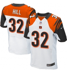 Men's Nike Cincinnati Bengals #32 Jeremy Hill Elite White NFL Jersey