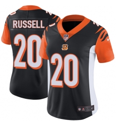 Women's Nike Cincinnati Bengals #20 KeiVarae Russell Elite Black Team Color NFL Jersey