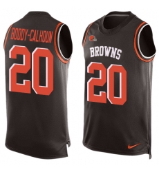 Men's Nike Cleveland Browns #20 Briean Boddy-Calhoun Limited Brown Player Name & Number Tank Top NFL Jersey